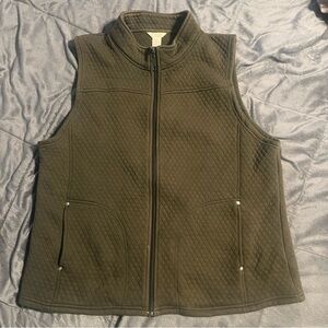 Christopher & Banks Olive Green Quilted Vest